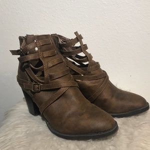 Dark brown booties